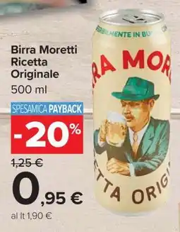 Carrefour BIRRA MORETTI RICETTA ORIGINALE offerta
