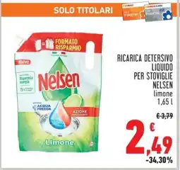 Conad RICARICA DETERSIVO LIQUIDO PER STOVIGLIE NELSEN Limone offerta