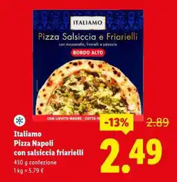 Lidl Italiamo Pizza Napoli con salsiccia friarielli offerta