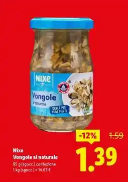 Lidl Nixe Vongole al naturale offerta