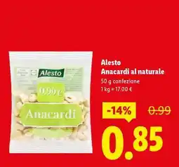 Lidl Alesto Anacardi al naturale offerta