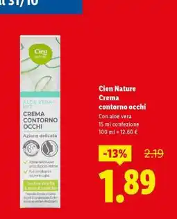 Lidl Cien Nature Crema contorno occhi offerta