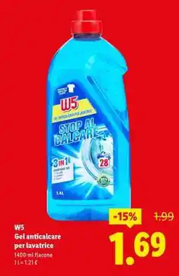 Lidl W5 Gel anticalcare per lavatrice offerta