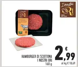 Conad HAMBURGER DI SCOTTONA I NOSTRI ORI offerta