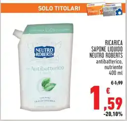 Conad Ricarica sapone liquido NEUTRO ROBERTS offerta