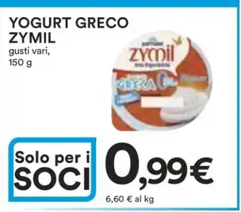 Coop YOGURT GRECO ZYMIL offerta