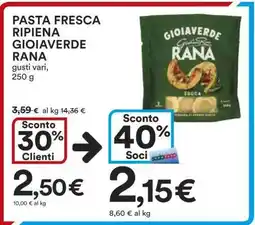Coop Pasta fresca ripiena Gioiaverde Rana offerta