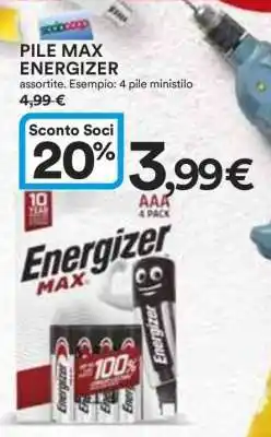 Coop PILE MAX ENERGIZER offerta