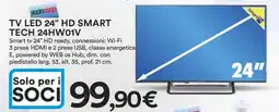 Coop TV LED 24” HD SMART TECH 24HW01V offerta
