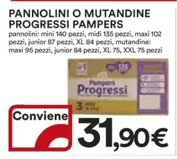 Coop Pannolini o Mutandine Progressi Pampers offerta