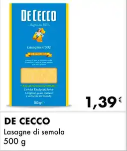 Iper Tosano DE CECCO Lasagne di semola offerta