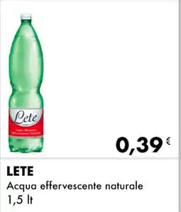 Iper Tosano LETE Acqua effervescente naturale offerta