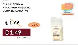 Prezzemolo e Vitale Giu giu semola rimacinata di grano duro siciliano offerta