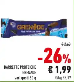 Conad Barrette proteiche GRENADE vari gusti offerta