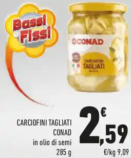 Conad Carciofini tagliati CONAD in olio di semi offerta