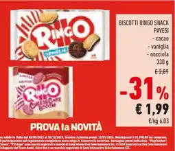 Conad Biscotti ringo snack PAVESI offerta