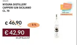 Prezzemolo e Vitale Nysura distillery capperi! gin siciliano offerta