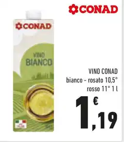 Conad VINO CONAD bianco rosato 10,5° rosso 11° offerta