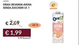 Prezzemolo e Vitale Orasi bevanda avena senza zuccheri offerta