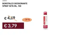 Prezzemolo e Vitale Borotalco deodorante spray seta offerta