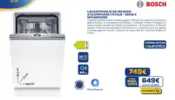 Euronics BOSCH LAVASTOVIGLIE DA INCASSO A SCOMPARSA TOTALE - SERIE 4 SPV4EMX25E offerta