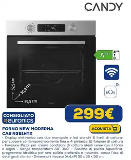 Euronics CANDY FORNO NEW MODERNA CA6 N3B1HTX offerta