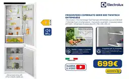 Euronics Electrolux FRIGORIFERO COMBINATO SERIE 600 TWINTECH ENT6ME18S3 offerta