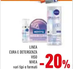 Conad Linea cura e detergenza viso NIVEA vari tipi e formati offerta
