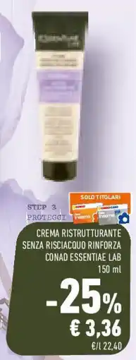 Conad Crema ristrutturante senza risciacquo rinforza CONAD ESSENTIAE lab offerta