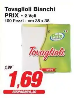 Prix Quality Tovaglioli Bianchi PRIX - 2 Veli offerta