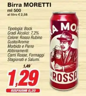 Prix Quality Birra MORETTI offerta