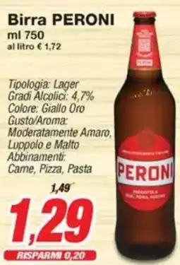 Prix Quality Birra PERONI offerta