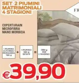 Prix Quality Set 2 piumini matrimoniali 4 stagioni offerta
