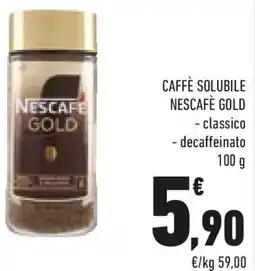 Conad Caffè solubile NESCAFÈ GOLD classico decaffeinato offerta