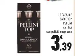 Conad 10 capsule caffè TOP PELLINI vari tipi compatibili nespresso offerta