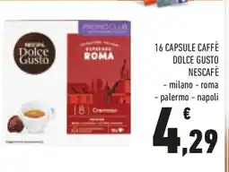 Conad 16 capsule caffè dolce gusto NESCAFÈ milano roma palermo napoli offerta