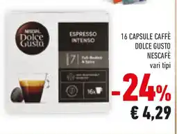 Conad 16 capsule caffè dolce gusto NESCAFÈ vari tipi offerta