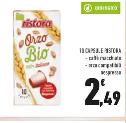 Conad 10 capsule RISTORA caffè macchiato - orzo compatibili nespresso offerta