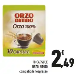 Conad 10 capsule ORZO BIMBO compatibili nespresso offerta
