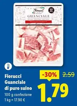 Lidl Fiorucci Guanciale di puro suino offerta