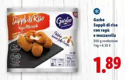 Lidl Garbo Supplì di riso con ragù e mozzarella offerta