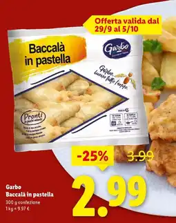 Lidl Garbo Baccalà in pastella offerta