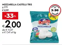Bennet Mozzarella castelli tris offerta