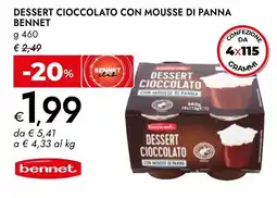 Bennet Dessert cioccolato con mousse di panna BENNET offerta