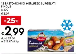 Bennet 12 bastoncini di merluzzo surgelati FINDUS offerta