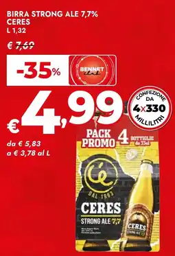 Bennet Birra strong ale 7,7% CERES offerta