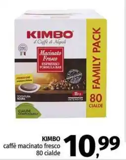 Pam KIMBO caffè macinato fresco 80 cialde offerta