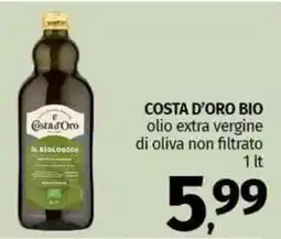 Pam COSTA D'ORO BIO olio extra vergine di oliva non filtrato offerta