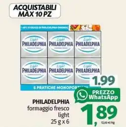 Pam PHILADELPHIA formaggio fresco light offerta