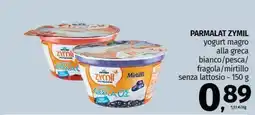 Pam PARMALAT ZYMIL yogurt magro alla greca bianco/pesca offerta